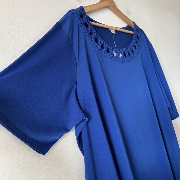 C. Est. 1946 Blouse Blue Short Sleeve Top Women’s PLUS SIZE 22/24W Mature NWT - Picture 9 of 13